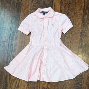 Ralph Lauren Light Pink Short Sleeve Button Up Dress